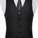 BABEYOND Men's Suit Vest Slim Fit Waistcoat Business Dress Vests for Suit Tuxedo (Black, M)