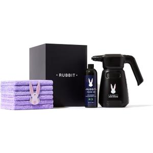 Electric Plus Kit, Waterless Car Wash Kit, Rechargeable Electric Sprayer, Foam 2.0 Solution, 6 Reusable Microfiber Towels, & Air Freshener, Car Cleaning Supplies, 9 Piece Auto Cleaning Kit