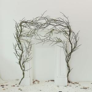 74.8inch Long Malleable Black Halloween Tree Weeping Branches Twigs Greenery Garland Hanging Moss Faux Ghost Grape Vine for Haunted Forest Outdoor Mantel Fireplace Porch Arch Stairway Yules Decor 