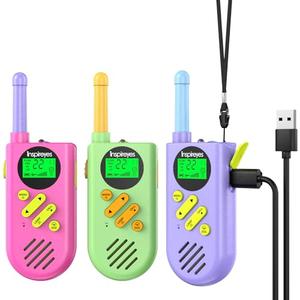 Inspireyes Walkie Talkies for Kids Rechargeable,Toys for Boys and Girls Ages 3-12, 3 Pack Long Range 2-Way Radios, Birthday Gifts,Christmas Stockings, Outdoor Play, Family Games, Hiking Camping Gear
