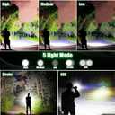 2Pack Rechargeable Flashlights, 100000 High Lumens Super Bright Led Tactical Flashlight with 5 Modes, High Power Waterproof Dual Button/Dual interfaceFlashlight for Emergency, Outdoor, Camping