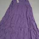 Womens Summer Dresses Loose Sleeveless Spaghetti Strap Asymmetric Tiered Maxi Dress (Large, Purple)