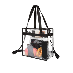 2 Pack BAGAIL Clear Bags Stadium Approved Clear Tote Bag with Zipper Closure Crossbody Shoulder Bag with Adjustable Strap(12x12x6in) 