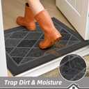 BEQHAUSE Dirt Trapper Door Mats 36" x 60", Non-Slip Washable, Grey
