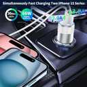 Apple MFi Certified iPhone 16 Fast Charger Kit, 2Pack 66W Dual Port PD3.0+ QC3.0 USB Car Fast Charger with 2Pack 6Ft Type-C Cables for iPhone 16/15 Pro/Airpods/iPad