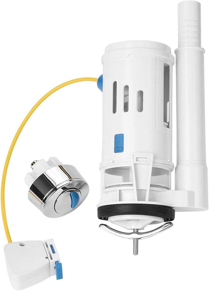 Haofy Toilet Flush Valves ABS Plastic Toilet Fitting Push Button Dual Drain Valve Water (# 1)