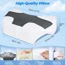 SAHEYER Side Sleeper Pillow with Arm Hole, Upgraded Memory Foam Shoulder Pillow for Neck Pain Relief, Adjustable Multi-Angle Arm Tunnels Support for Adults Pressure-Free Sleep (Black)