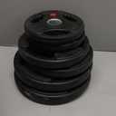 1 Inch Cast Iron Standard Weight Plates with 5FT Standard Barbell Bar & Star Locks, Total 45 Pounds Set (35 Lbs Plates + 10 Lbs Bar)