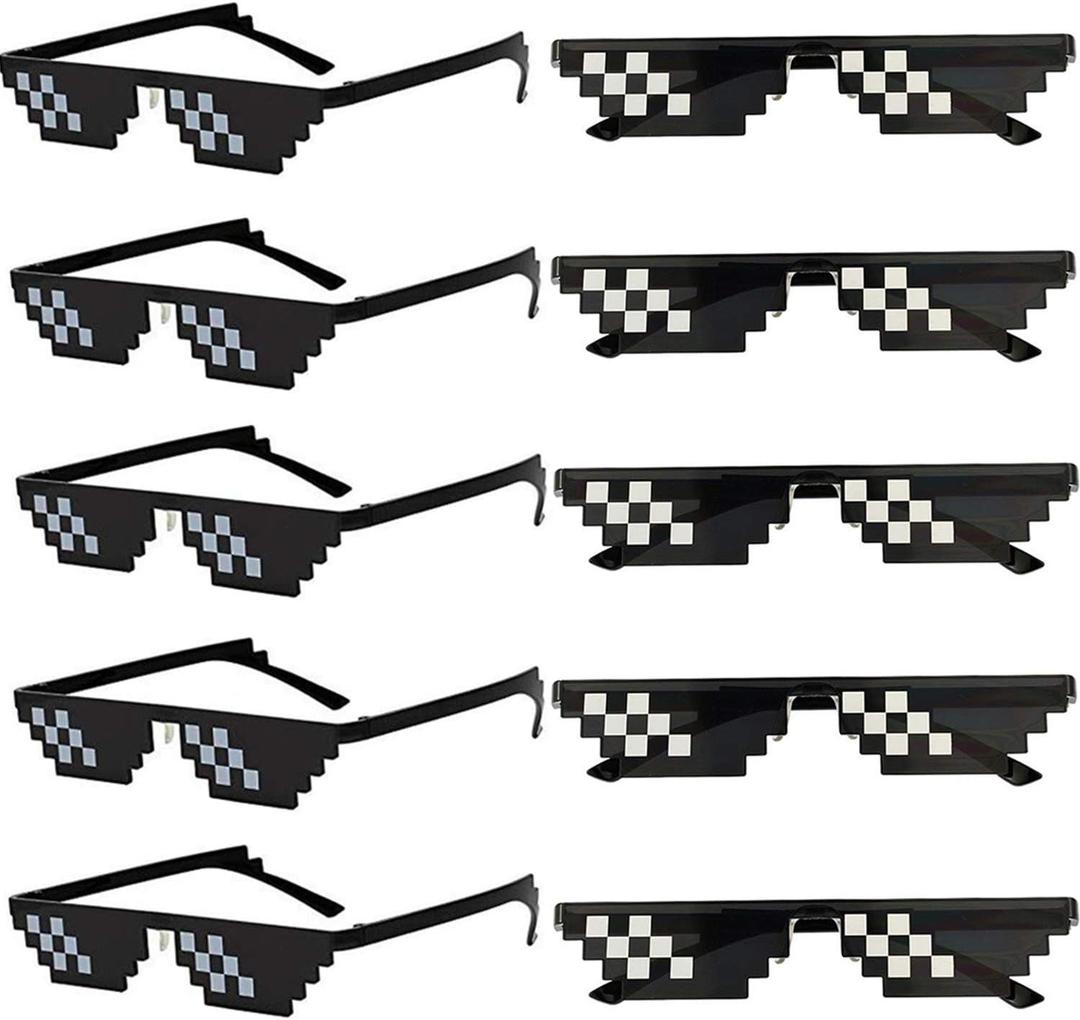 Wholesale Unisex Thug Life Party Sunglasses 8 Bits Style Pixel Mosaic MLG Photo Props Glasses