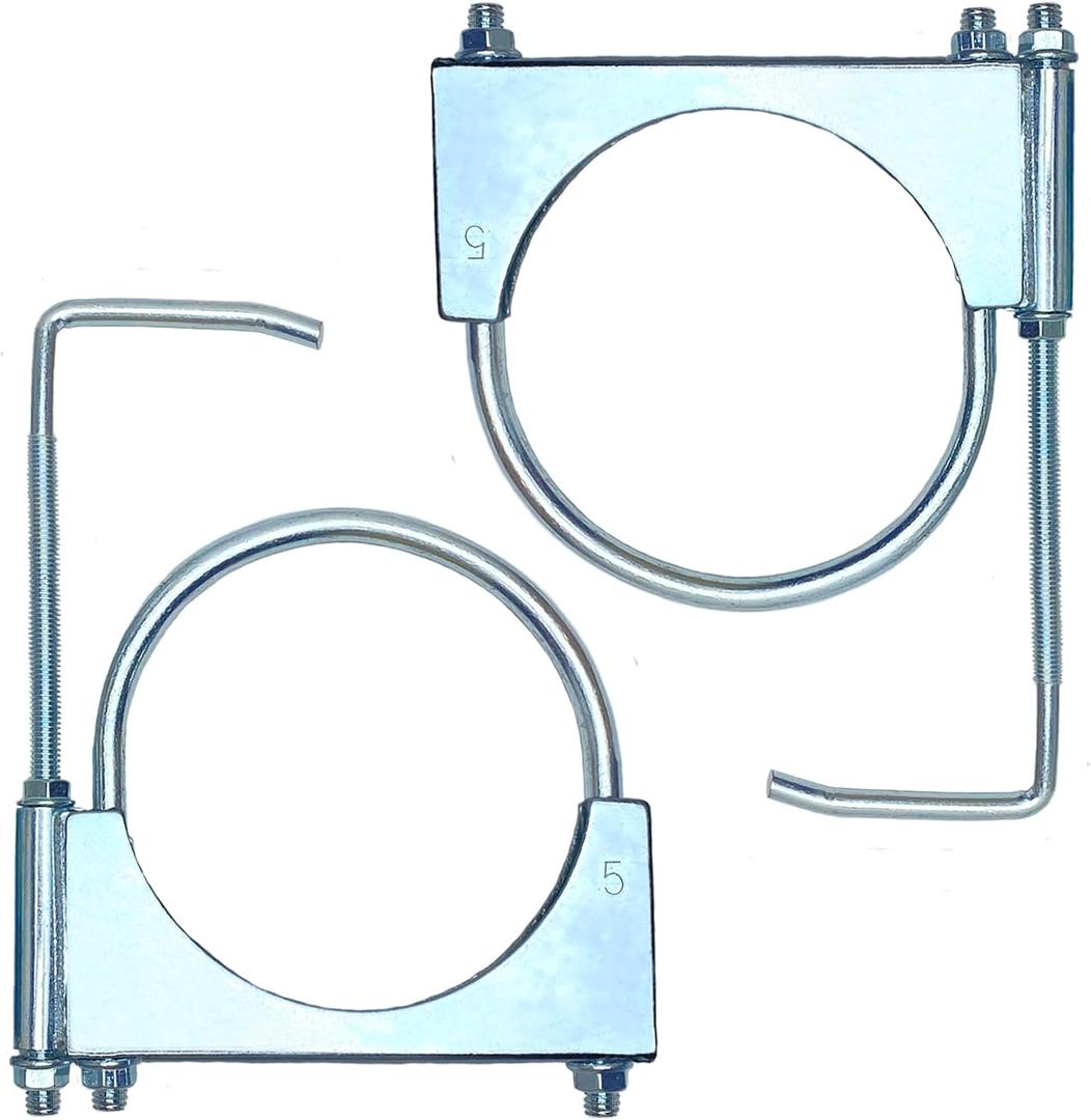 5" Heavy Duty Exhaust Clamp With Hanger, Exhaust Pipe Hanger Muffler Hanger Universal for 5 Inch Exhaust Pipes (2 Pcs)