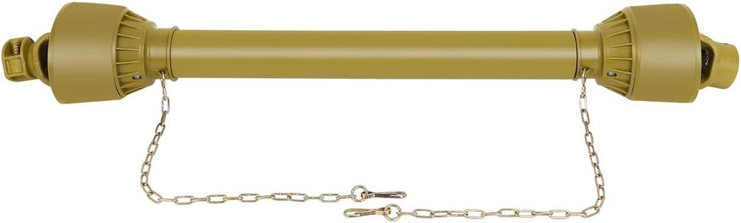 SCITOO Yellow 39"-63" PTO Shaft, 1-3/8" PTO Drive Shaft 6 Splines End Round End PTO Driveline Shaft, Series 4 PTO Shaft without Slip Clutch Fit For Bush Hog, Finish Mower, Tractor