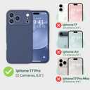 Magnetic for iPhone 17 Pro Case [Compatible with Magsafe] [Premium Silicone Satin-Smooth Touch] Slim Shockproof Anti-Scratch Microfiber Lining Case, 6.3 inch, Navy Blue