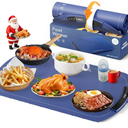 Kismile Warming Mat for Food 26''x16'', Food Warming Mats for Countertop, Warming Tray with 7 Temp Settings and 5 Hours Timer, Food Warmers with Kids Lock, for Gatherings,Parties,Everyday Use(Blue)