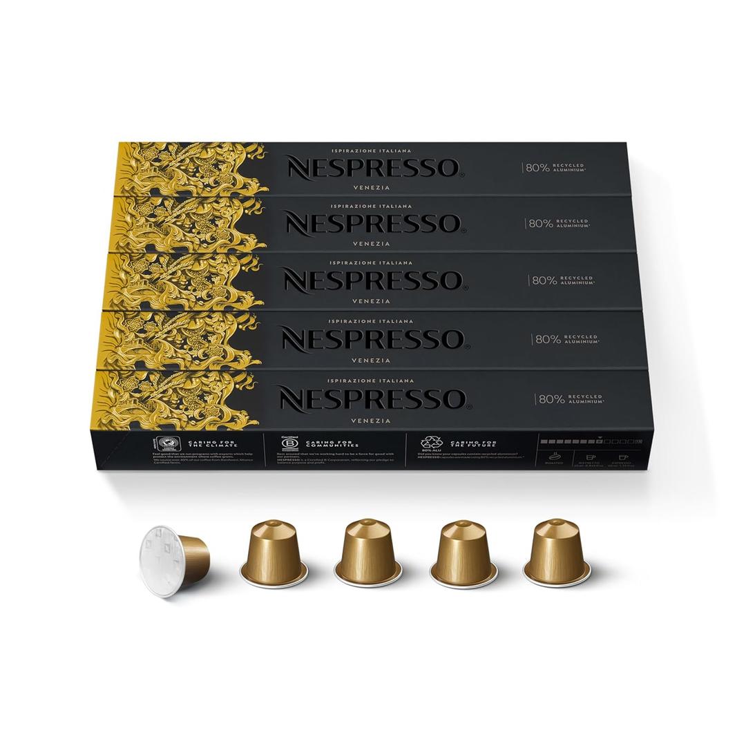 Nespresso Capsules Original Line, Ispirazione Venezia, Medium Roast Coffee Pods, 50-Count Espresso Coffee Pods (EXP 02/28/26)