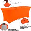 IVAPUPU 2 Pack 6FT Table Cloth for Rectangular Fitted Events Stretch Orange Table Covers Washable Spandex Tablecloth Protector for Party, Wedding, Cocktail, Banquet, Festival, 72"Lx30"W