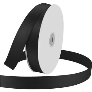 1" Wide x 100 Yards Single Face Polyester Satin Ribbon, Satin Ribbon for Crafts, Gift, Hair Bows, Wedding Party Decoration, Bow Making & Other Projects (Black)