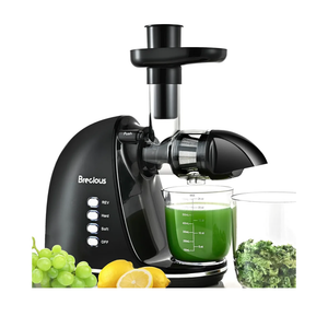 Slow Masticating Juicer,Brecious Cold Press Juicers with 2 Speed Modes & Quiet Motor,Juicers Machines Vegetable and Fruit with Reverse Function,Celery Juicer,BPA-Free,Easy to Clean (Black)