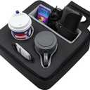 Autorder Back Seat Cup Holder for Car, Couch Cup Holder, Car Truck Boat RV Organizer, Holds Coffee Cups, Books, Phones, Remote Controls - PU Leather Black