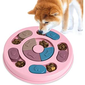 Dog Puzzle Toys, Interactive Dogs Game, Pets Enrichment Toys for Puppy Mentally Stimulating Feeding Dispenser Dog Treat Puzzle Feeder for Small,Medium and & Large Dogs Brain Training (Pink)