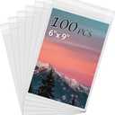 Acid-Free Picture Sleeves, 100Pack Crystal Clear Storage Bags for 6x9 Art Prints, Pictures, Photos, Frame Mats (Bag Size: 6" x 9")