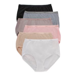 Hanes women's Hi-Cut Panties Pack, Lightweight Cotton Hi-Cuts, 6-Pack (6,M)