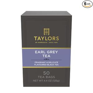 Taylors of Harrogate Earl Grey Black Tea Bags, 50ct (Pack of 6)
