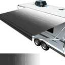 RV Awning Fabric Replacement, Camper Awning 18.5 oz Heavy Duty Waterproof Vinyl Universal RV Awning Fabric for All Brands Camper, Trailer, Motorhome Awnings ,Black Fade 11'2''