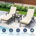 2 Pcs Outdoor Chaise Lounge Cushion 72" x 21" x 3", 4-Section Folding Patio Lounge Chair Cushion with Ties, Waterproof & Fade Resistant Replacement Cushion for Pool, Patio, Deck (Beige, 2 Pcs)