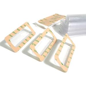 UPTTHOW Clear Plastic Dome Lip Balm Money Holder Craft Waterproof Rectangle Chapstick Money Cash Pounches Gift with Adhesive Back Card Making-100Packs