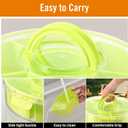 Divided Serving Tray with Lid and Handle, Large Snack Spinner Container, Multi-Purpose Food Platter for Parties, Travel and Picnics, Green