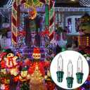 Mudder 200 Pieces 2.5V Replacement Christmas Tree Light Bulbs 50/100/150/200 Count Mini Incandescent Wire String Light Replacement Bulbs for Xmas Tree Decoration (Green Base with Warm White Bulb)