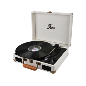 Vinyl Record Player Bluetooth with Speakers 3 Speed Portable Turntable Suitcase Built in 2 Speakers RCA Line Out AUX Headphone Jack PC RecorderWhite