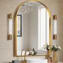 Brightify Arched Mirror, 24 x 36 Inch Gold Arch Mirror, Metal Frame Gold Arched Wall Mirror, Arched Top Bathroom Vanity Mirror for Living Room Bedroom Mantle Entryway Hallways