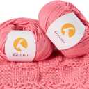2 Balls Merino Wool Yarn, 12-Ply Luxurious and Soft Yarn for Hand Knitting & Crocheting, 1.76 OZ/50g, 120 yds/110 Meters(Pink,2Balls)