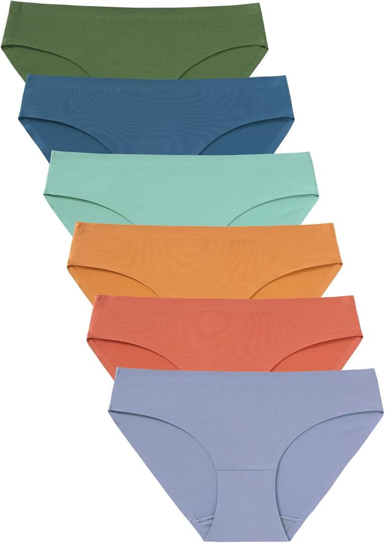 Wealurre Seamless Underwear Invisible Bikini No Show Nylon Spandex Women Panties S