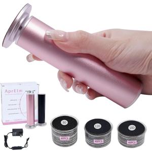 4.8IN Longer Electric Foot Callus Remover with 120pcs Sandpaper Discs, Professional Aluminum Callus Remover for Feet, Stepless Speed Control Pedicure Tools for Dead Skin (Pink-pro)