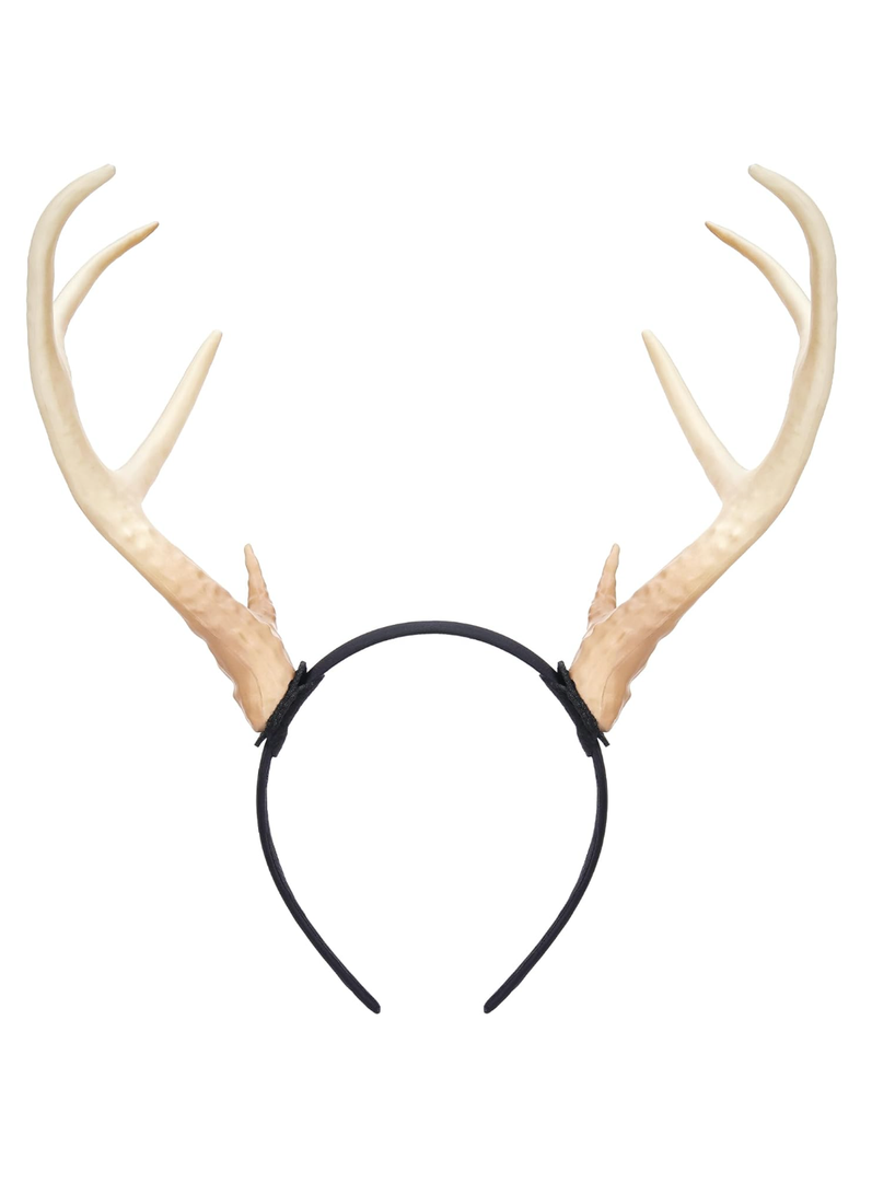 MOSTORY Antler Deer Ear Headband - Reindeer Horns Hairband for Adult Antlers Headpiece for Cosplay Renaissance Renfaire