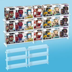BOHOIDEE 7 Layers Clear Display Shelves for Funko Bitty Pop, Acrylic Figure Display Stand Toys Stand for Mini Collectible Toys(2 Pack)