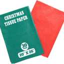 Christmas Tissue Paper - 30 Sheets of Red and Green Tissue Paper (20x26 inch) for Gift Bags, Wrapping, Crafts | Christmas Wrapping Essentials