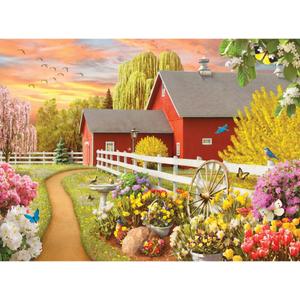 Bits and Pieces - 500 Piece Jigsaw Puzzle for Adults - Awaken III - 500 pc Sun Rising Over The Farm Jigsaw by Artist Alan Giana