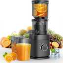 Juicer Machines, Cold Press Juicer Professional for Maximum Nutrients & High Yield, Ultra-Quiet Motor Efficient with Leafy Greens to Hard Vegetables, Easy to Clean Design, Black (Grey)