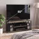 Furinno Turn-N-Tube No Tools 3D 3-Tier Entertainment TV Stand up to 50 inch TV, Round Tubes, French Oak Grey/Black
