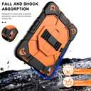 Case for iPad (A16) 11thGeneration 11 Inch 2025/iPad 10th Generation 10.9''Cover Compatible with iPad 10th Gen 10.9'', Hand Strap, Shoulder Strap, Pencil Holder(Orange+Black)