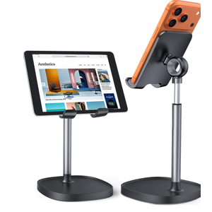 LISEN Cell Phone Stand Phone Holder for Desk Recording Office, Women Office Desk Accessories Gifts PC Gaming Essentials iPhone Stand Gadgets Fit OtterBox Case Switch iPad Air Tablet 410 in