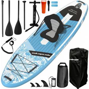 11'x34 Inflatable Paddle Board for Adults Youth, Extra Wide 430LBS Capacity SUP, Stable 2-3 Person Family for Lake Ocean Fishing Surfing Yoga, Includes Accessories