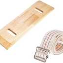 COW&COW 30" Wooden Transfer Board and 60" Transfer Belt Kit for Patient, Senior and Handicap Move Assist and Slide Transfers (30Inch)