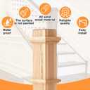 Wonderjune 1 Pcs 48 Inch Red Oak Stair Newel Post with 3 1/2" Post and 4 1/2" Pedestal, Wood Box Newel with Pedestal for Staircase, Plain Style Wood Balusters Interior for Stair Remodeling