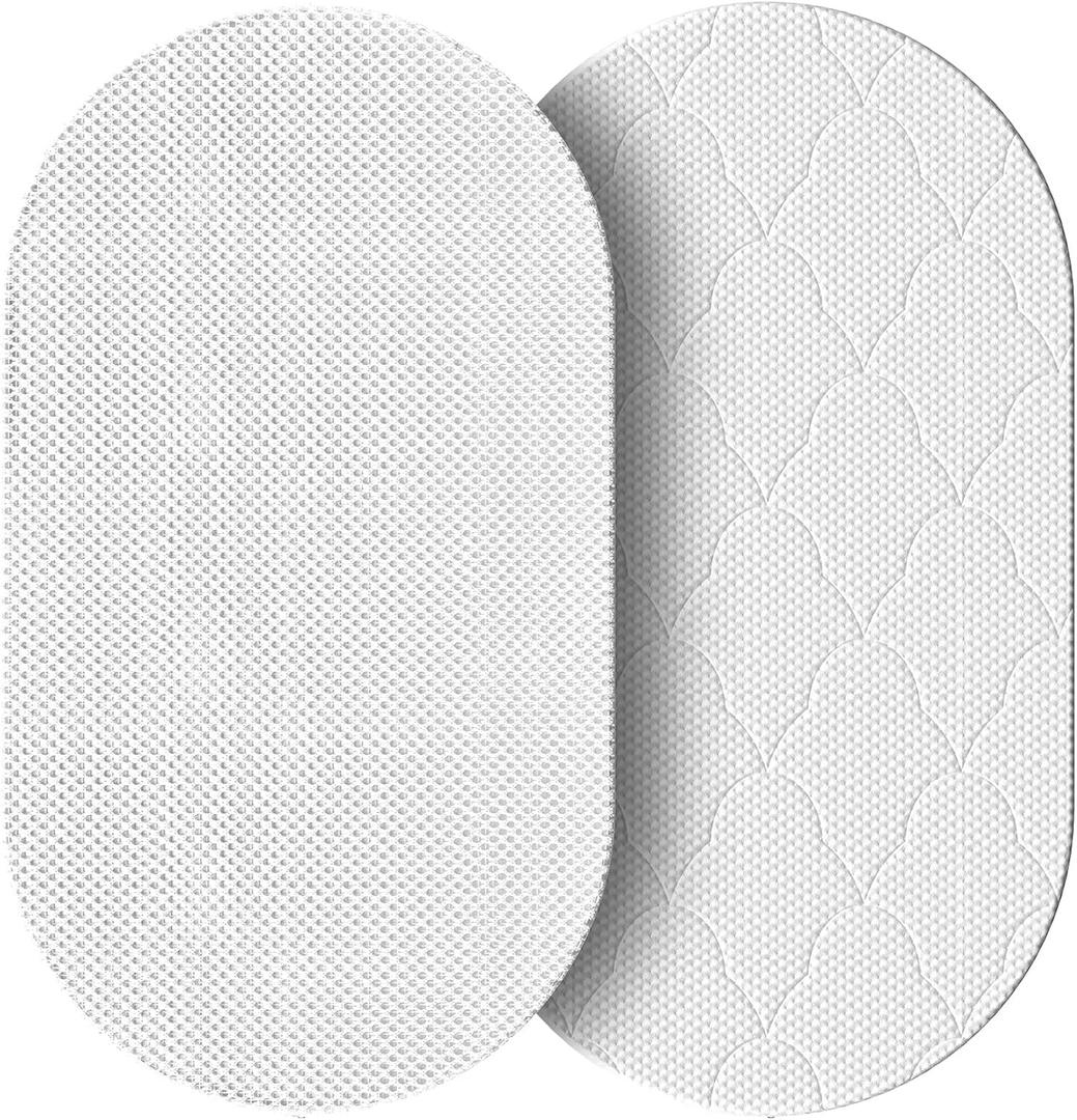 30x15 Oval Baby Bassinet Mattress: 2" Thick Dual Side Gel Memory Foam Bassinet Mattress for Most Moses Basket and Dream On Me Lacy Bassinet - All-Season Design - Fit Replacement Bedside Bassinet