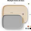 PETLIBRO Dog Food Mat, Safety Silicone Cat Food Mat for Feeder & Fountain, Waterproof Dog Bowl Mat, Raised Edge Spill Protection Floor, Cove Feeding Mat for AF005, AF103 Single Tray, 17.7"x12" (Grey)