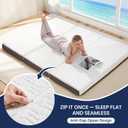 Hanherry 4 Inch Foldable Mattress Twin Size, Tri-Folding Portable Memory Foam Topper Floor Bed with Storage Bag, Washable Cover for Travel, Camping, RV, Guest